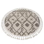 Kab. Szőnyeg BERBER TANGER B5940 kör bézs / barna Rojt shaggy kör 160 cm