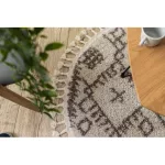 Kab. Szőnyeg BERBER TANGER B5940 kör bézs / barna Rojt shaggy kör 160 cm