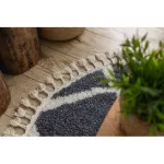 Kab. Szőnyeg BERBER CROSS B5950 kör szürke / fehér Rojt shaggy kör 160 cm