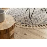 Kab. Szőnyeg BERBER AGADIR G0522 kör krém / szürke Rojt shaggy kör 120 cm