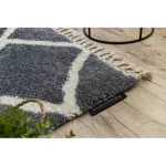 Kab. Szőnyeg BERBER CROSS B5950 szürke / fehér Rojt shaggy 180x270 cm