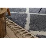 Kab. Szőnyeg BERBER CROSS B5950 szürke / fehér Rojt shaggy 180x270 cm