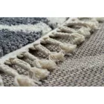 Kab. Szőnyeg BERBER CROSS B5950 szürke / fehér Rojt shaggy 180x270 cm