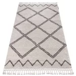 Kab. Szőnyeg BERBER ASILA B5970 krém / barna Rojt shaggy 180x270 cm