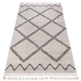   Kab. Szőnyeg BERBER ASILA B5970 krém / barna Rojt shaggy 180x270 cm