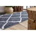 Kab. Szőnyeg, futószőnyeg BERBER CROSS szürke -60x200 cm