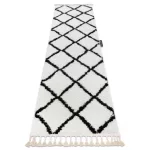 Kab. Szőnyeg, futószőnyeg BERBER CROSS fehér -60x250 cm