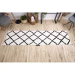 Kab. Szőnyeg, futószőnyeg BERBER CROSS fehér -60x250 cm