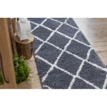 Kab. Szőnyeg, futószőnyeg BERBER CROSS szürke -70x300 cm