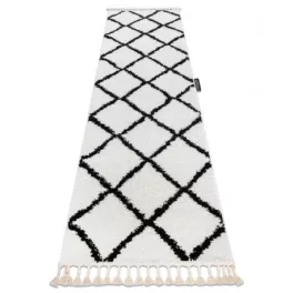 Kab. Szőnyeg, futószőnyeg BERBER CROSS fehér -80x300 cm