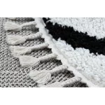 Kab. Szőnyeg BERBER CROSS fehér Rojt shaggy kör 120 cm