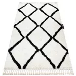 Kab. Szőnyeg BERBER CROSS fehér Rojt shaggy 160x220 cm