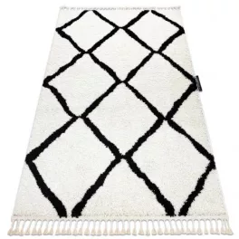 Kab. Szőnyeg BERBER CROSS fehér Rojt shaggy 200x290 cm