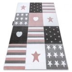 Kab. PETIT szőnyeg TEENY SZÍV CSILLAG rózsaszín 160x220 cm