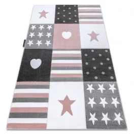   Kab. PETIT szőnyeg TEENY SZÍV CSILLAG rózsaszín 160x220 cm