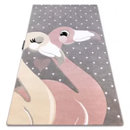   Kab. PETIT szőnyeg FLAMINGOS Flamingók szív szürke 80x150 cm