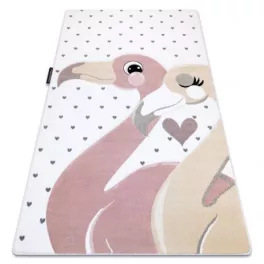   Kab. PETIT szőnyeg FLAMINGOS Flamingók szív krém 80x150 cm