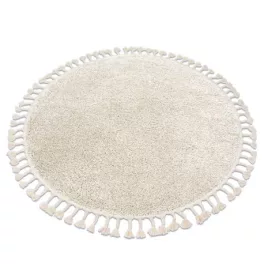 Kab. Szőnyeg BERBER 9000 kör krém Rojt shaggy kör 120 cm