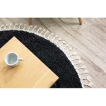 Kab. Szőnyeg BERBER 9000 kör szürke Rojt shaggy kör 120 cm