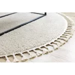 Kab. Szőnyeg BERBER 9000 kör krém Rojt shaggy kör 160 cm