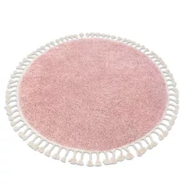   Kab. Szőnyeg BERBER 9000 kör rózsaszín Rojt shaggy kör 160 cm