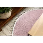 Kab. Szőnyeg BERBER 9000 kör rózsaszín Rojt shaggy kör 160 cm