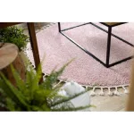 Kab. Szőnyeg BERBER 9000 kör rózsaszín Rojt shaggy kör 160 cm