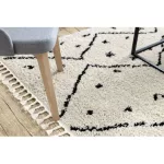 Kab. Szőnyeg TETUAN B751 cikcakk krém Rojt shaggy 120x170 cm