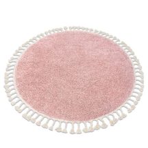   Szőnyeg BERBER 9000 kör rózsaszín Rojt shaggy kör 120 cm