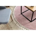 Kab. Szőnyeg BERBER 9000 kör rózsaszín Rojt shaggy kör 120 cm