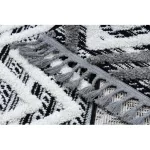 Kab. Szőnyeg MAROC P642 Gyémánt, Cikcakk szürke / fehér Rojt BERBER shaggy 120x170 cm