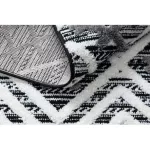 Kab. Szőnyeg MAROC P642 Gyémánt, Cikcakk szürke / fehér Rojt BERBER shaggy 120x170 cm