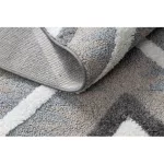 Kab. Szőnyeg MAROC P651 Gyémánt szürke / fehér Rojt BERBER shaggy 120x170 cm