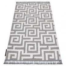   Szőnyeg MAROC P655 labirintus, görög szürke / fehér Rojt Berber shaggy 120x170 cm