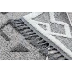 Kab. Szőnyeg MAROC P659 Azték, Etnikai szürke Rojt BERBER shaggy 120x170 cm