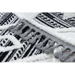 Kab. Szőnyeg MAROC P662 gyémánt fekete / fehér Rojt BERBER shaggy 120x170 cm