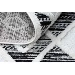 Kab. Szőnyeg MAROC P662 gyémánt fekete / fehér Rojt BERBER shaggy 120x170 cm