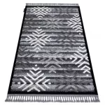 Kab. Szőnyeg MAROC P658 Hópelyhek fekete / szürke Rojt BERBER shaggy 140x190 cm