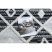 Szőnyeg MAROC P662 gyémánt fekete / fehér Rojt Berber shaggy 160x220 cm