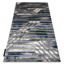   Kab. Modern DE LUXE 460 Vonalak - sötétkék / arany 140x190 cm szőnyeg
