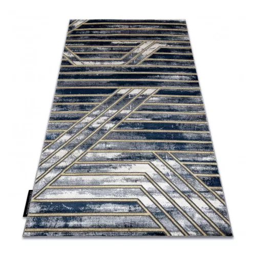 Kab. Modern DE LUXE 460 Vonalak - sötétkék / arany 140x190 cm szőnyeg