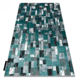   Kab. Modern DE LUXE 6768 Geometriai - zöld / antracit 120x170 cm szőnyeg
