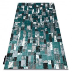 Modern DE LUXE 6768 Geometriai - zöld / antracit 140x190 cm szőnyeg