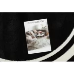 Kab. HAMPTON szőnyeg Border kör keret fekete kerék 160 cm