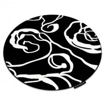   HAMPTON szőnyeg Rosa kör rózsa, virágok fekete kerék 120 cm