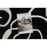 Kab. HAMPTON szőnyeg Rosa kör rózsa, virágok fekete kerék 200 cm