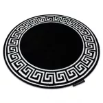 Kab. HAMPTON szőnyeg Grecos kör fekete kerék 200 cm