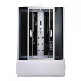   Emilia 85x150 cm hidromasszázs kádkabin elektronikával Black