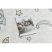 BAMBINO 1278 mosható szőnyeg tér űrrakéta gyerekeknek csúszásgátló - krém 160x220 cm