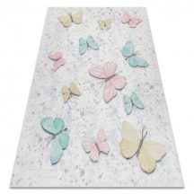   BAMBINO 1610 mosható szőnyeg Pillangók gyerekeknek csúszásgátló - krém 160x220 cm